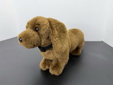Vintage 10" Brown Plush Dachshund Dog Puppy Stuffed Animal Realistic Toy