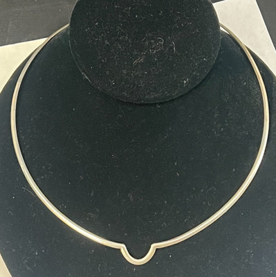 Jay King DTR Sterling Silver 925 Choker Collar Necklace Minimalist V Slip On
