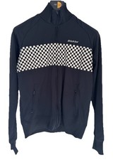 Dickies Full Black Zip, Checker Print On Chest, Uk Size M, Very Good Condition
