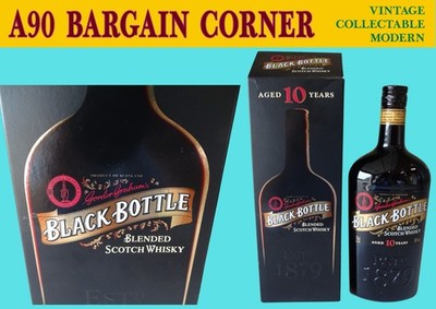 SCHWARZE FLASCHE BLENDED 10 JAHRE SCOTCH WHISKY LEER 70cl FLASCHE & VITRINE