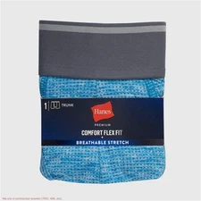 Hanes Premium Men's Breathable Mesh Comfort Flex Fit Boxer Trunks - Blue L