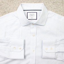 Charles Tyrwhitt Shirt Mens 17 1/2, 34 Blue Classic Fit Non-Iron Long Sleeve