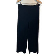 Chico's Black Velvet Wide Leg Pull Up Pants Size O/4 Small