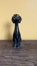 Vintage Retro Kitsch MCM Long Neck Black Dog Ceramic Figurine 20cm  1960'S