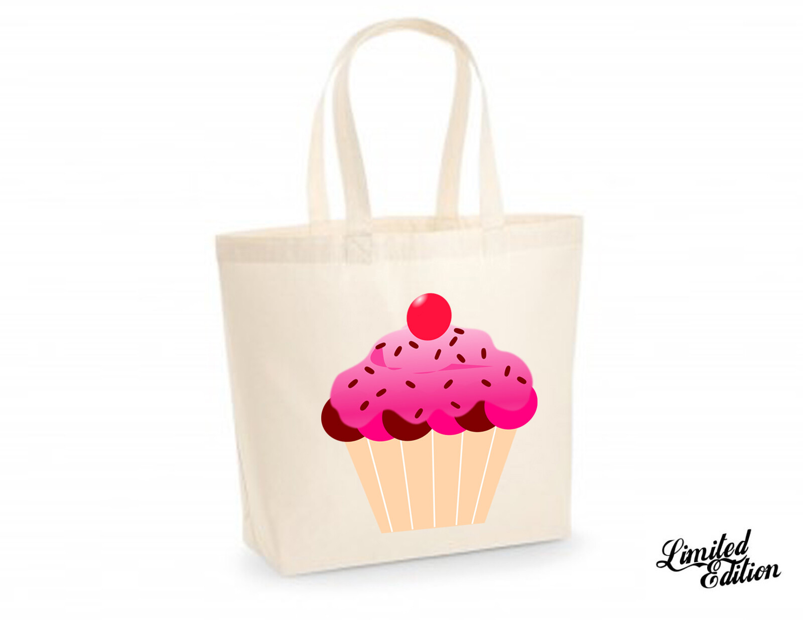 Cupcake Pastry FUNNY Personalized COTTON Shopping Tote Bag Handbags-image