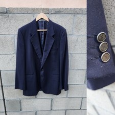 Yves Saint Laurent YSL Buttons Wool Navy Blue Blazer Men's Size 42L