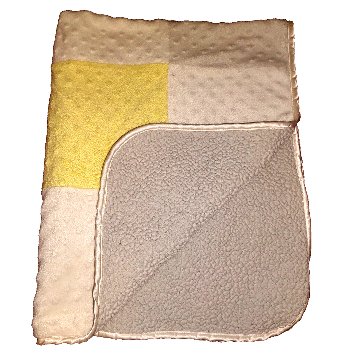 Circo Color Block Patchwork Minky Dot Baby Blanket Gray White