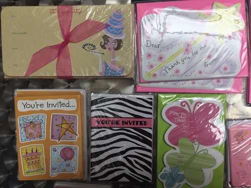 186 Girls Party Invitations 16 Packs Fill-In Style New & Unused Assorted Brands - Picture 4 of 10