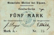 gmina Weiler koło Thann 5 marek 1919 Alzacja