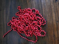 ZESTAW 5 pasm Macy's 20 stóp na plażę błyszczący czerwony okrągły koralik girlanda świąteczna