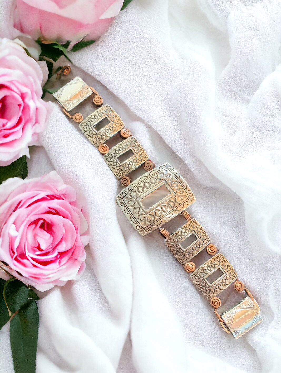 Signed Brighton Quality Silver Copper Southwester… - image 1