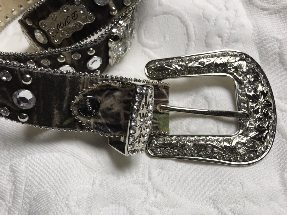 BHW Womens Size L Belt Rhinestone Bling Studded Western  display picture 2