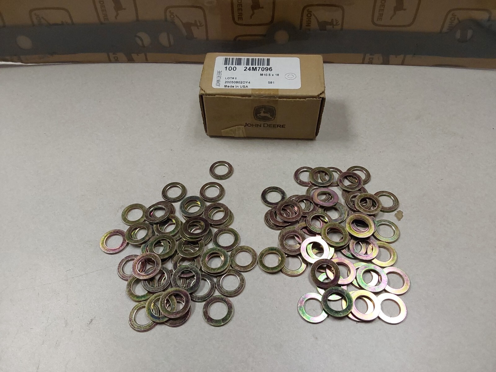 24M7096 NEW JOHN DEERE 10MM FLAT WASHER LOT OF 92 OEM FREE 