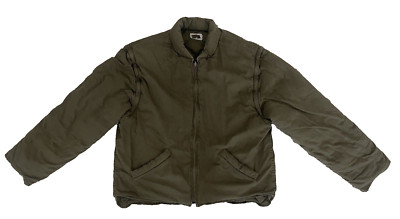 VTG J.Crew Goose Down Convertible Puffer Jacket Vest Olive Green Gorpcore Y2K L