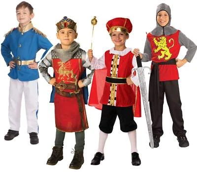 RUBIES Medieval Knight Costume King Prince Kids Fancy Dress Kings Coronation Boys