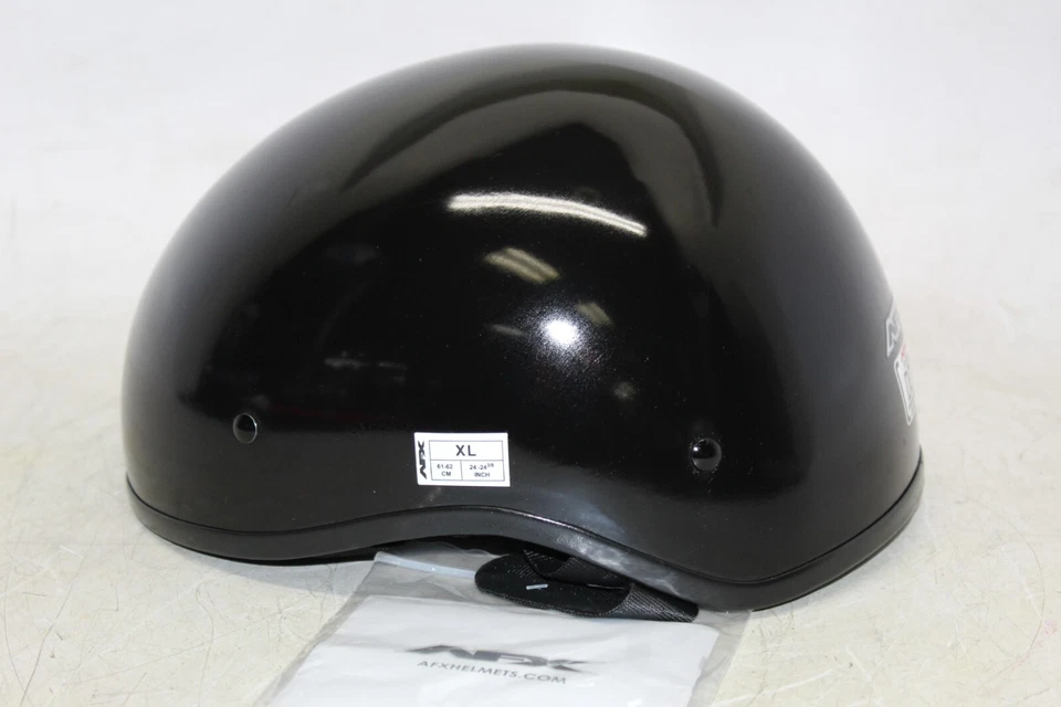 Medio casco de motocicleta AFX FX - 200S negro brillante liso talla XL excelente estado Foto 2 de 4