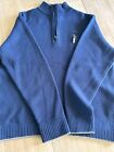 Ibex 100% Merino Wool, Mens Xl quarter zip blue sweater