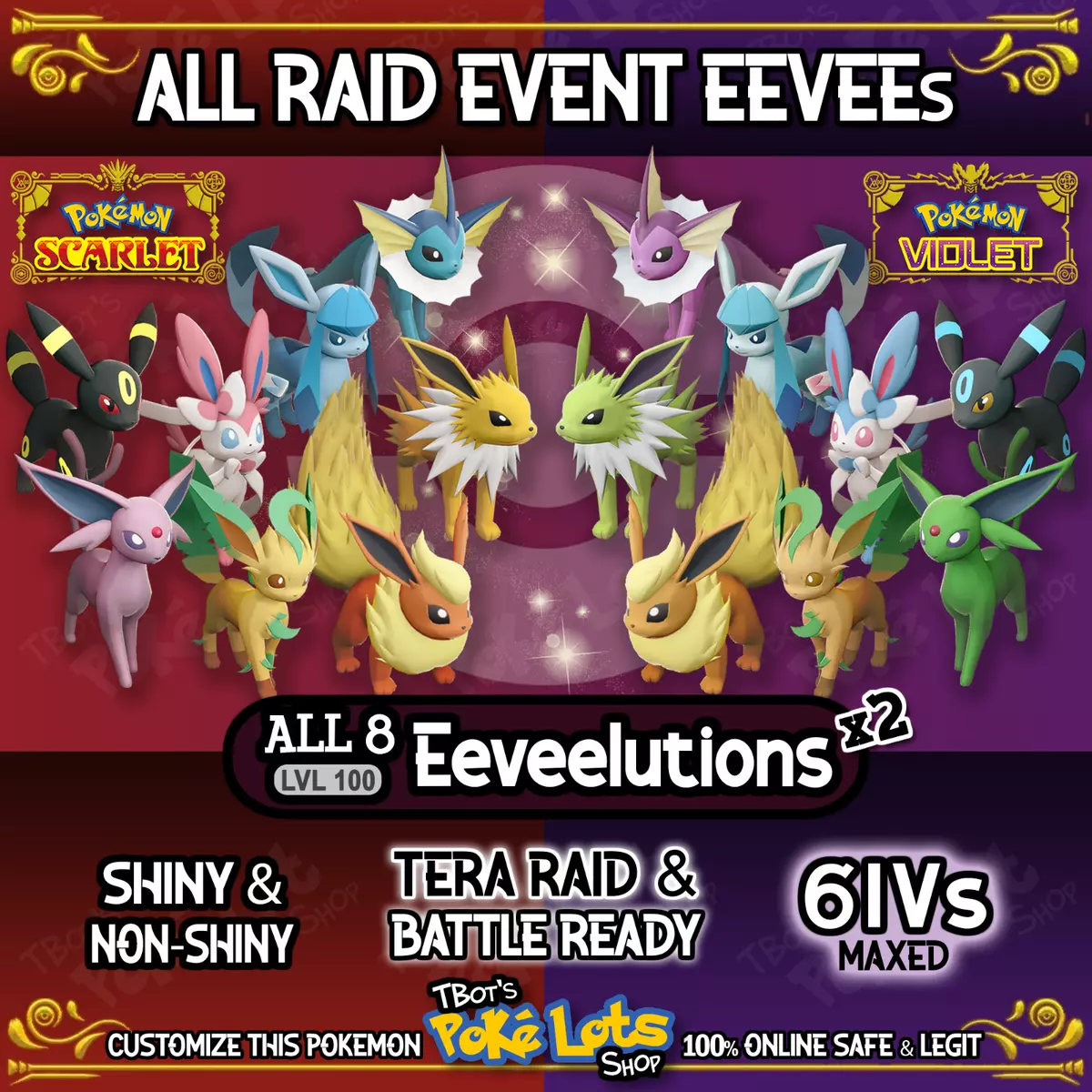 Pokegrab — Shiny eevee Bundle - Includes all eeveelutions