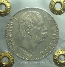 Regno D'Italia - Umberto I° - 2 Lire Argento 1885 Rara Periziata