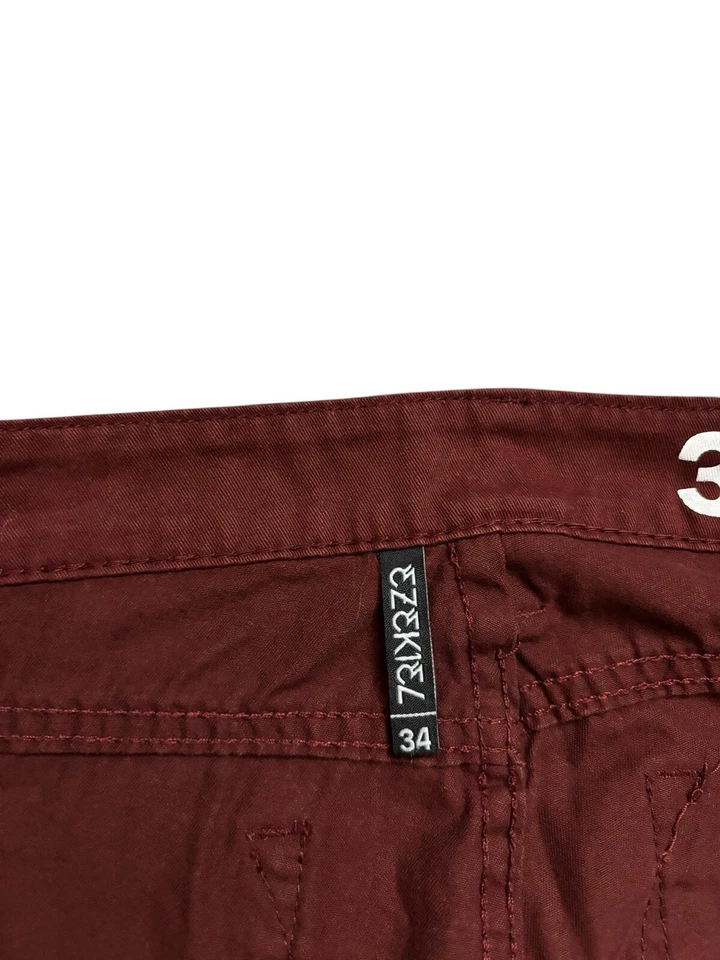 Pantalones Ezekiel 302 EZ Rider Fit 5 bolsillos para hombre 34x29 borgoña pierna recta preppy Foto 4 de 4