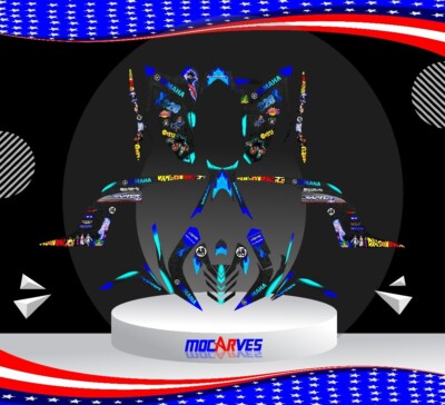 CreatorX Kit de stickers pour Yamaha Raptor 700 2006-2012 Argenté