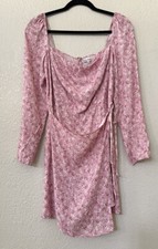 New REFORMATION Rosalie Long Sleeve Square Neck Mini Dress Baby’s Breath Sz 10