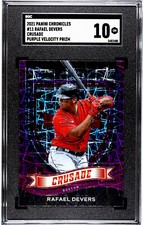 2021 Panini Crusade #11 Rafael Devers PURPLE VELOCITY PRIZM SGC 10 GEM MINT