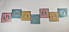 NURSERY Wall Sign Baby Decor Heavy Aluminum Pastels Block Letters New Born