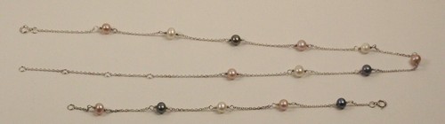 925 Sterling Silver Freshwater Pearl Necklace, Bracelet Set