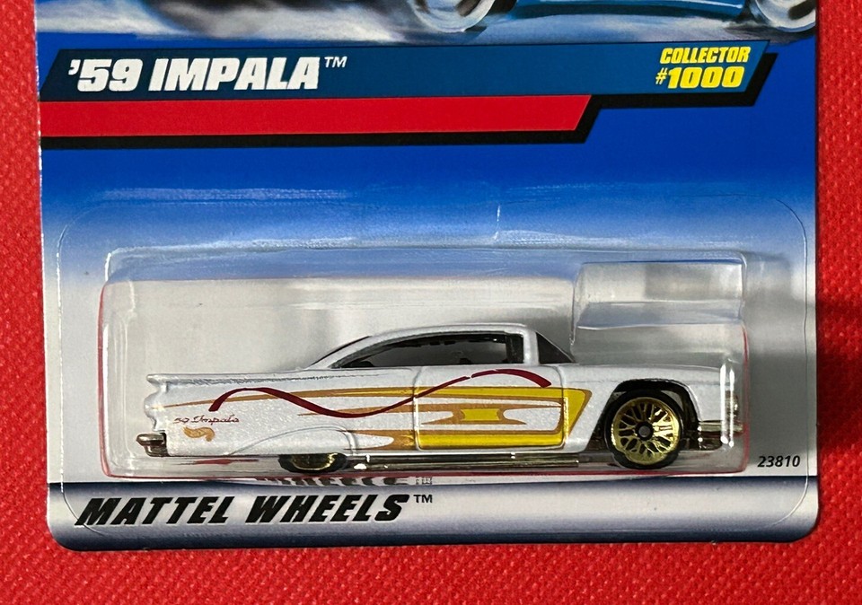 ‘59 IMPALA 1999 Hot Wheels White With Yellow, Gold & Red Pinstripes W