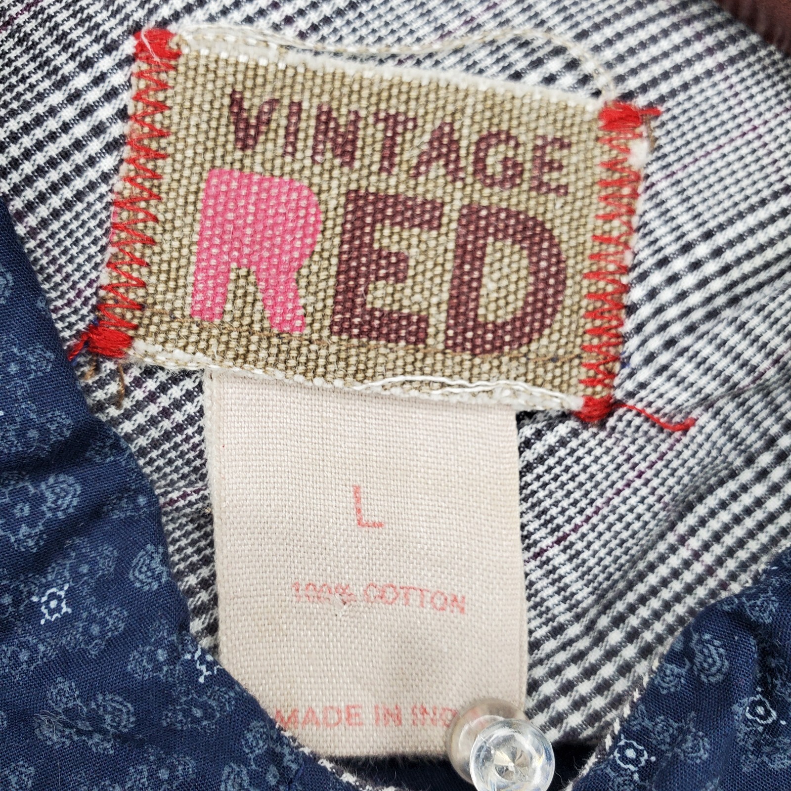 Men's Button Down long sleeve Blue  pattern contr… - image 3