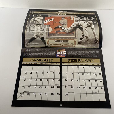 1999 Wheaties Calendar 75 Years of Champions (1924-1999) Calendar