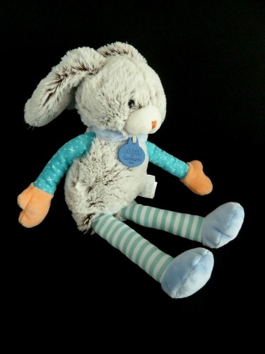 *. DOUDOU ET COMPAGNIE LAPIN CHOUPIDOUX BLEU VERT MARRON ORANGE GRIS PANTIN NEUF - Imagen 6 de 7