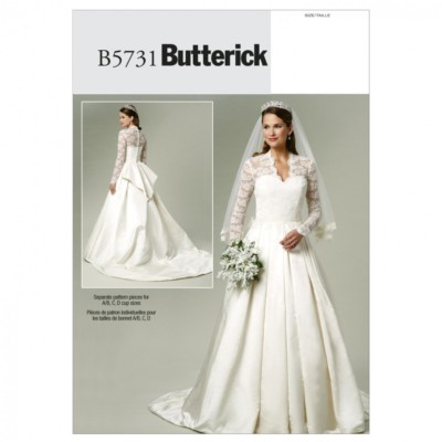 Butterick Damen Schnittmuster 5731 Braut Hochzeitskleid (Butterick-5731-M)