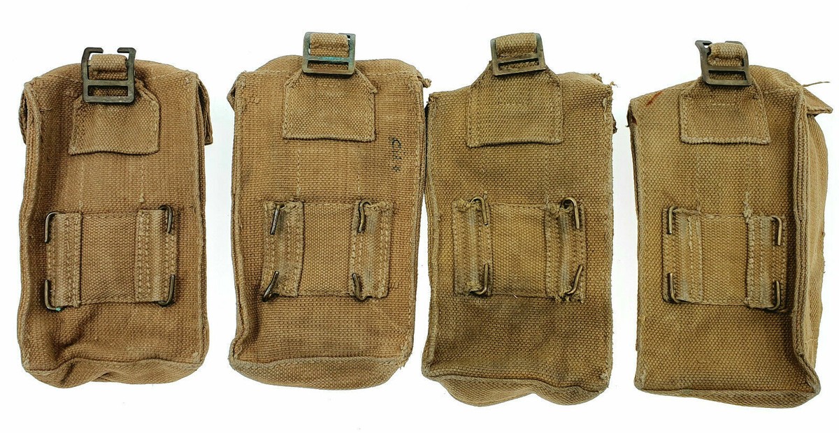 CANVAS WEBBING MILITARY AMMO MAG MAGAZINE KHAKI POUCH ITALIAN ARMY