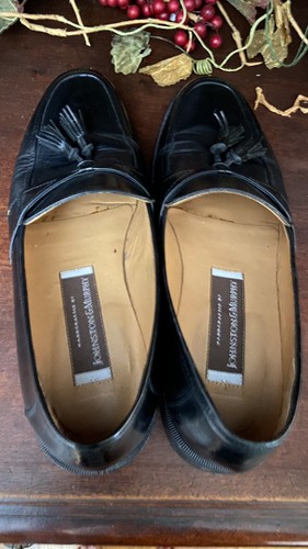 Johnston Murphy Mens Black All Leather Dress Loafers Size 10 Italy - Picture 6 of 7