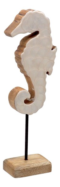 Seepferdchen Aufsteller Creme Lackiert Dekofigur Maritim Deko 29 Cm-image