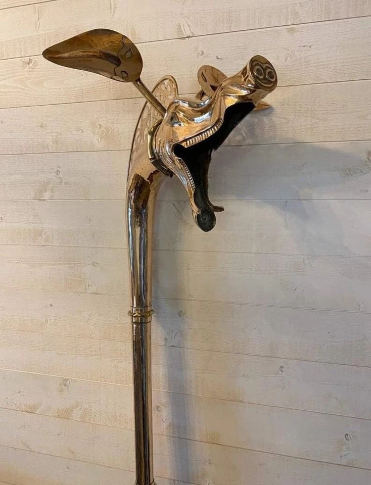 Deskford Carnyx cara dragón celta de latón completo totalmente jugable - medieval trompeado Foto 3 de 4