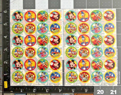 MICKEY MOUSE, DONALD DUCK AND FRIENDS, PACK 2 SHEETS BEAUTIFUL STICKERS #DIS77