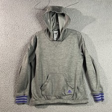 Adidas Hoodie Youth Medium 12 Gray Climawarm Sweatshirt Pullover Sports Outdoors