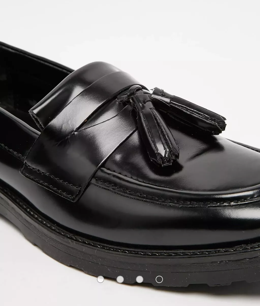Mens wide shop fit tassel loafers