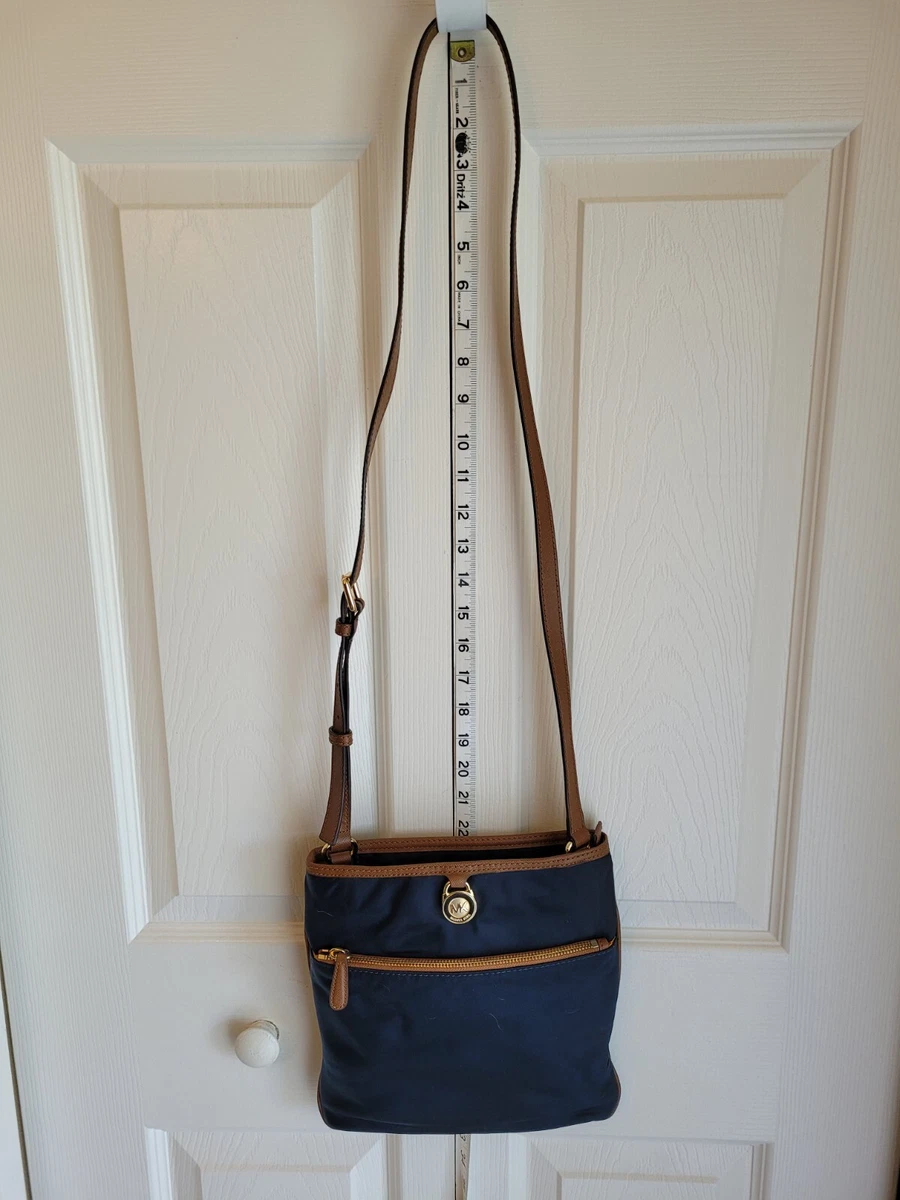 Michael Michael Kors Kempton Navy Blue Nylon Bag Leather Details