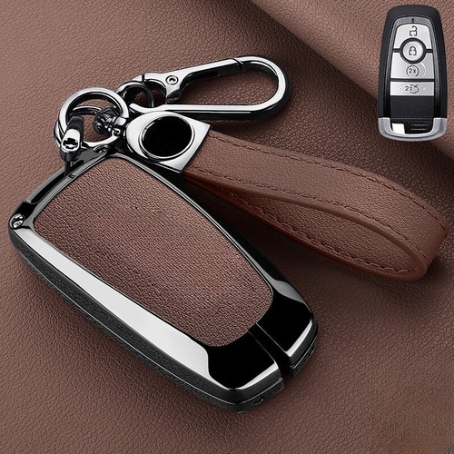Zinc Alloy Leather Car Key Case Cover For Lincoln MKZ Navigator MKC Continental - Picture 10 of 21