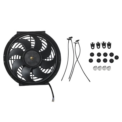 Universal 10'' Inch Slim Fan Push Pull Electric Radiator Cooling 12V Mount Kit