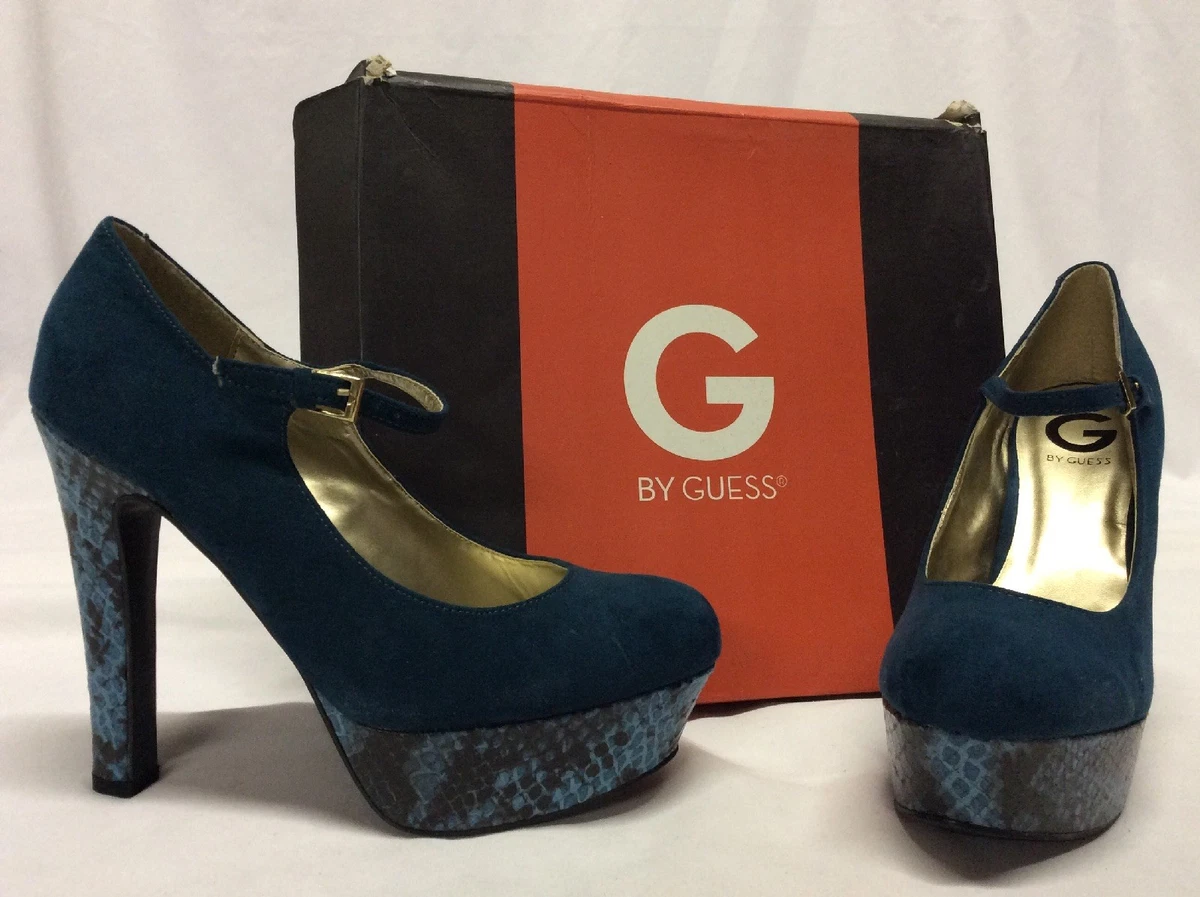 GUESS Women s VARIKA Platform Pumps Shoes Turquoise Bridal shoes Size 8.5 M
