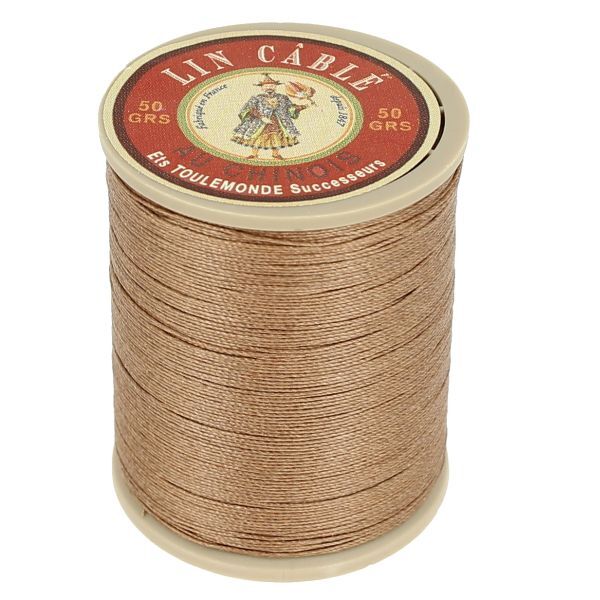 Fil de lin câblé glacé Au Chinois beige pour maroquinerie de luxe