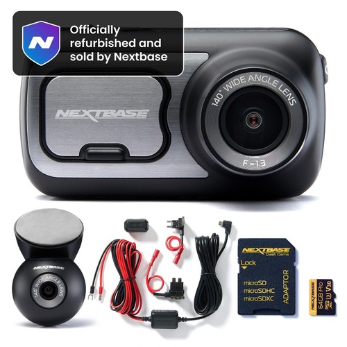 Nextbase 422GW Front & Rear Dash Cam Bundle With Hardwire Kit & 64GB SD
