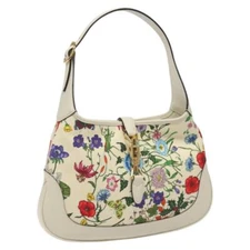GUCCI Jackie Flora Shoulder Bag Canvas Multicolor 550152 Auth yk17680AV