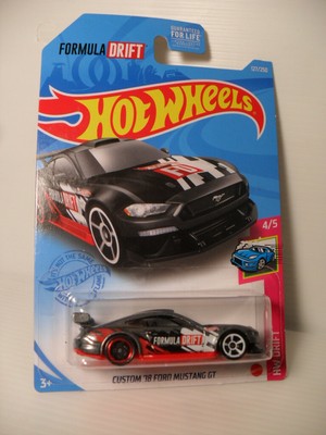 21 Hot Wheels Custom 18 Ford Mustang Gt 4 5 Drift Formula Dk Grey Nm Ebay