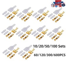 10/100set 4.0mm Bullet Terminal Car Electrical Male Female Wire Crimp Connector